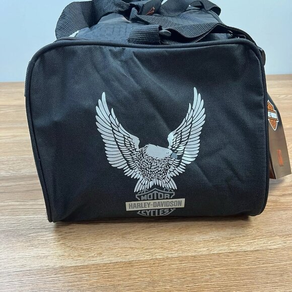 Harley-Davidson Tail of The Dragon Collection Logo Duffel Bag Black Zip NEW - Picture 8 of 14